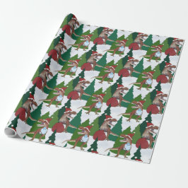 Dinosaur Weihnachten T-Rex Weihnachtsmann Geschenkpapier