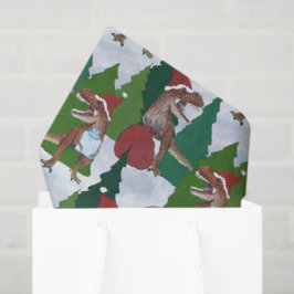 Dinosaur-Weihnachten T-Rex Weihnachtsmann Seidenpapier
