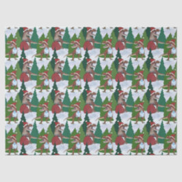 Dinosaur-Weihnachten T-Rex Weihnachtsmann Seidenpapier