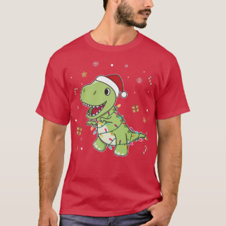 Dinosaur Weihnachten Weihnachtsklauseln Lichter TR T-Shirt