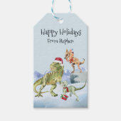 Dinosaur Weihnachts Tyrannosaur Raptor Personalisi Geschenkanhänger (Vorderseite)
