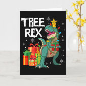 Dinosaur-Weihnachtsbaum-Pyjama-Rex-Reptil-Männer-W Karte (Gelbe Blume)