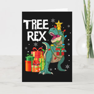 Dinosaur-Weihnachtsbaum-Pyjama-Rex-Reptil-Männer X Karte