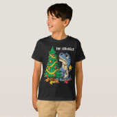 Dinosaur Weihnachtsbaum Rex Der Kampf Jungs Xmas T-Shirt (Vorne ganz)