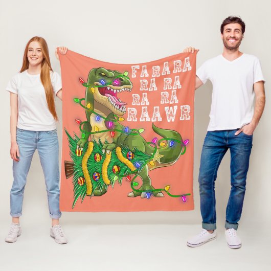 Dinosaur Weihnachtsbaum Rex Men Boys Kinder Fleecedecke (Beispiel)