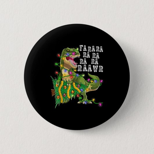 Dinosaur Weihnachtsbaum Rex Men Boys Kinder Weihna Button (Vorderseite)