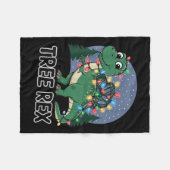 Dinosaur Weihnachtsbaum Rex Pajamas Men Boys Xmas Fleecedecke (Vorderseite (Horizontal))