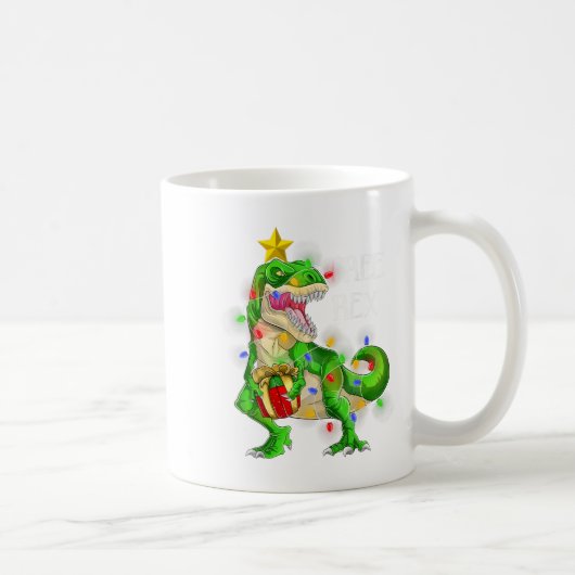 Dinosaur Weihnachtsbaum Rex Pajamas Men Boys Xmas Kaffeetasse (Rechts)