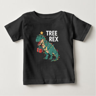 Dinosaur Weihnachtsbaum Rex Pajamas Xmas Lights Baby T-shirt