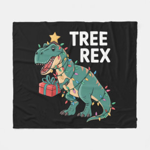 Dinosaur Weihnachtsbaum Rex Pajamas Xmas Lights Fleecedecke