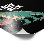 Dinosaur Weihnachtsbaum Rex Pajamas Xmas Lights Fotodruck (Ecke)