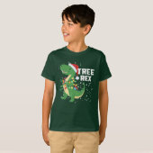 Dinosaur Weihnachtsbaum Rex Pajamas Xmas Lights T-Shirt (Vorne ganz)