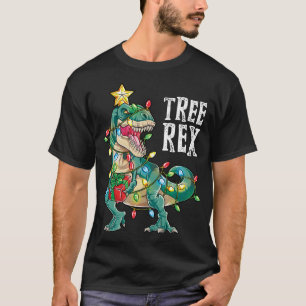 Dinosaur Weihnachtsbaum Rex Pajamas Xmas Lights T-Shirt