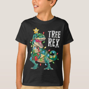 Dinosaur Weihnachtsbaum Rex Pajamas Xmas Lights T-Shirt