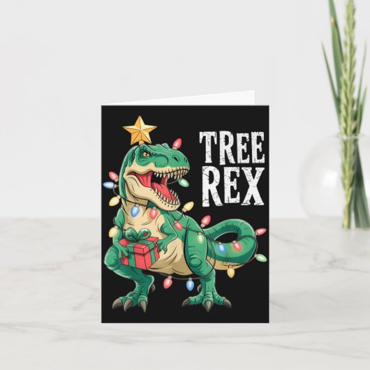 Dinosaur Weihnachtsbaum Rex Schlafanzug Männer Jun Karte (Vorderseite)
