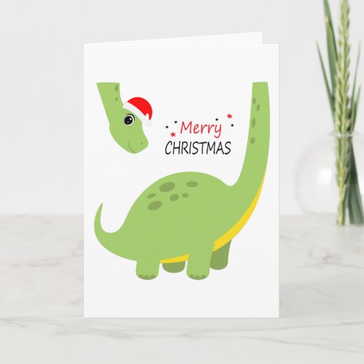 Dinosaur Weihnachtsgeschenk, Familiendekoration Karte (Vorderseite)