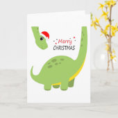 Dinosaur Weihnachtsgeschenk, Familiendekoration Karte (Gelbe Blume)