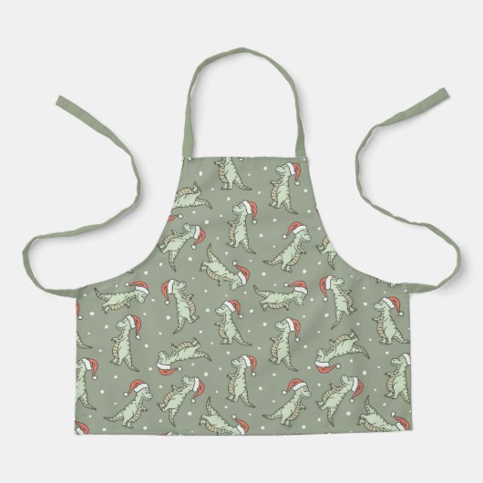 Dinosaur Weihnachtsjunge Weihnachtsmann Dino T-Rex Schürze (Vorderseite)