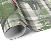 Dinosaur-Weihnachtskariert Geschenkpapier (Rolleneckpunkt)