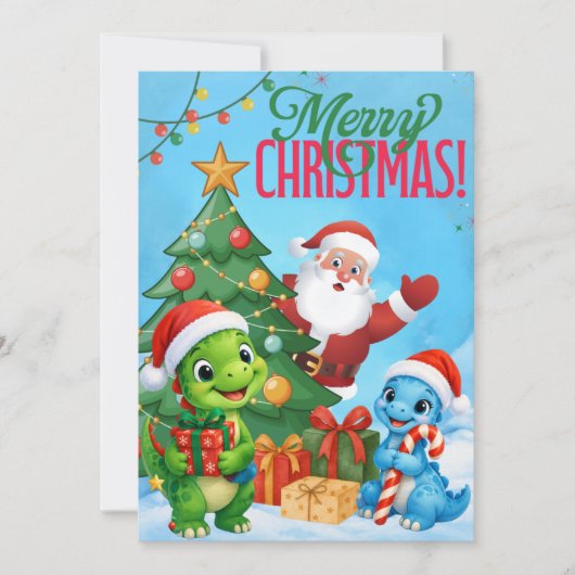 Dinosaur-Weihnachtskarte (Vorderseite)