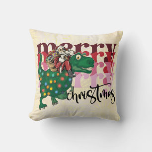 Dinosaur Weihnachtsmann Claus Throw Kissen