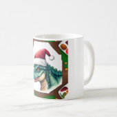 Dinosaur Weihnachtsmann Hut Kunst Kaffeetasse (VorderseiteRechts)