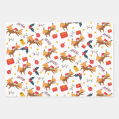 Dinosaur Weihnachtsmuster, Weiß-Weihnachtsmannmütz Geschenkpapier Set (Vorderseite 3)