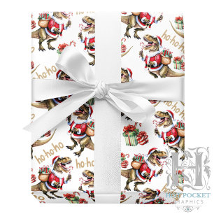 Dinosaur-Weihnachtspapier Geschenkpapier