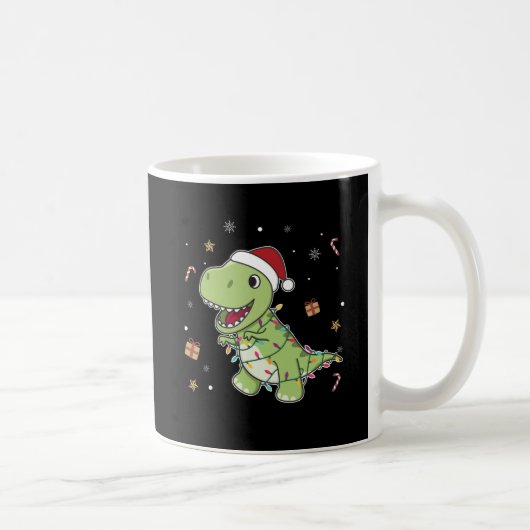 Dinosaur Weihnachtsschnee Winter T-Rex Dino Kaffee Kaffeetasse (Rechts)