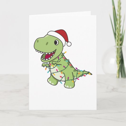 Dinosaur Weihnachtsschnee Winter T-Rex Dino Karte (Vorderseite)