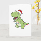 Dinosaur Weihnachtsschnee Winter T-Rex Dino Karte (Gelbe Blume)