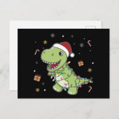 Dinosaur Weihnachtsschnee Winter T-Rex Dino Postka Postkarte (Vorne/Hinten)