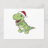 Dinosaur Weihnachtsschnee Winter T-Rex Dino Postkarte (Vorderseite)