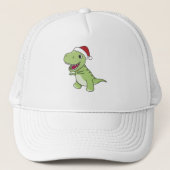 Dinosaur Weihnachtsschnee Winter T-Rex Dino Truckerkappe (Vorderseite)