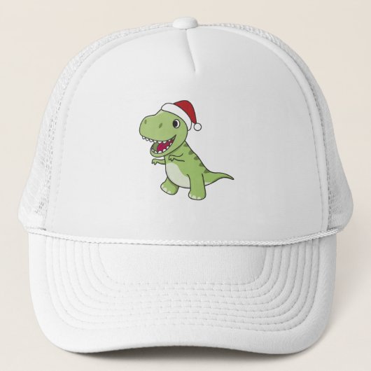 Dinosaur Weihnachtsschnee Winter T-Rex Dino Truckerkappe (Vorderseite)