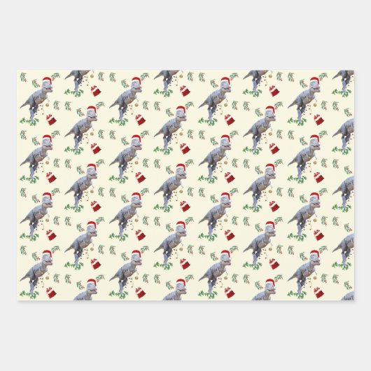 Dinosaur Weihnachtswrapping Paper Sheets Geschenkpapier Set (Vorderseite 3)