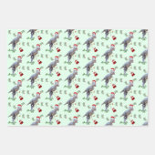 Dinosaur Weihnachtswrapping Paper Sheets Geschenkpapier Set (Vorderseite 3)