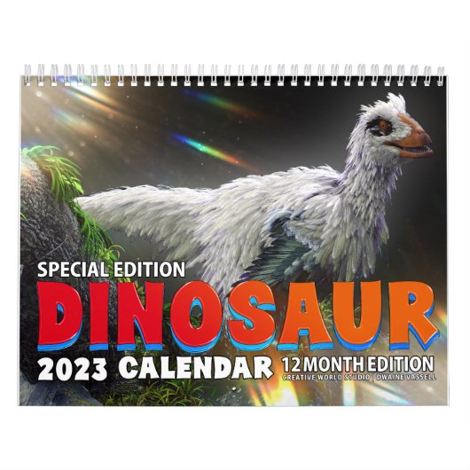 DINOSAUR WELTKALENDER 2023: Kinderkalender drucken Kalender (Titelbild)