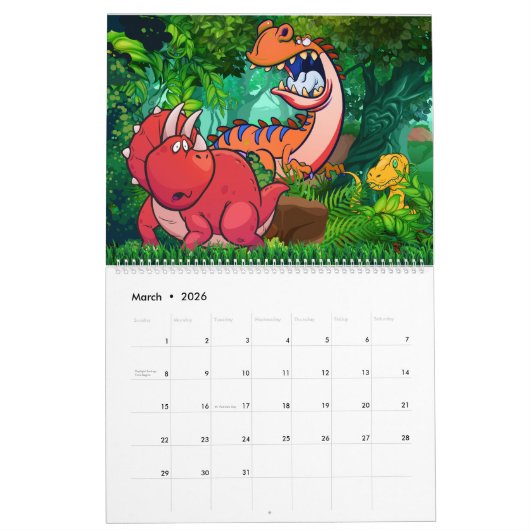 DINOSAUR WELTKALENDER 2023: Kinderkalender drucken Kalender (Mär 2026)