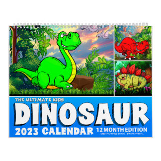 DINOSAUR WELTKALENDER 2023: Kinderkalender drucken Kalender