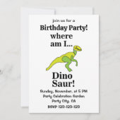 Dinosaur Where Am I Funny Birthday Party Einladung (Vorderseite)
