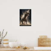 Dinosaur Wild Animal Elegante Dramatisches Porträt Poster (Küche)