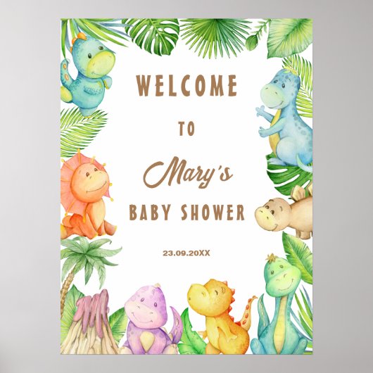 Dinosaur Willkommen Poster (Vorne)