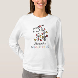 Dinosaur Winter Weihnachtsdusche Mommy zu sein T-Shirt