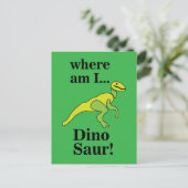 Dinosaur Wo bin ich Lustig Postkarte (Stehend Vorderseite)