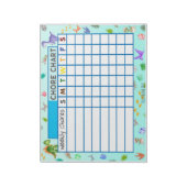 Dinosaur-Wochen-Chore-Diagramm Individueller Notiz Notizblock (Rotiert)
