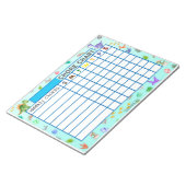 Dinosaur-Wochen-Chore-Diagramm Individueller Notiz Notizblock (angewinkelt)