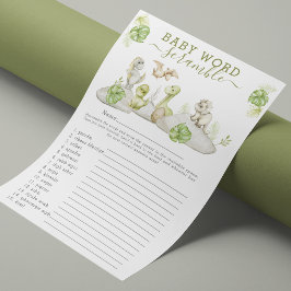 Dinosaur 'Word Scramble' Baby Showspiel