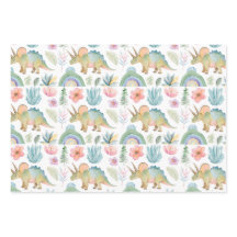 Dinosaur-Wrapapier Flachblatt-Set aus 3