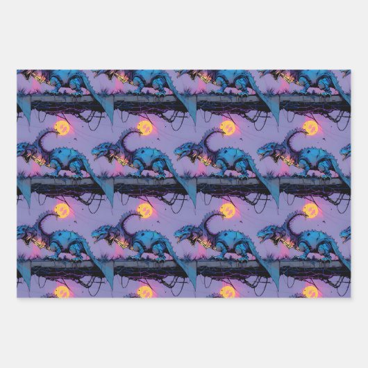 Dinosaur Wrapping Paper - Abstrakte Dino Gift Wrap Geschenkpapier Set (Vorderseite 2)